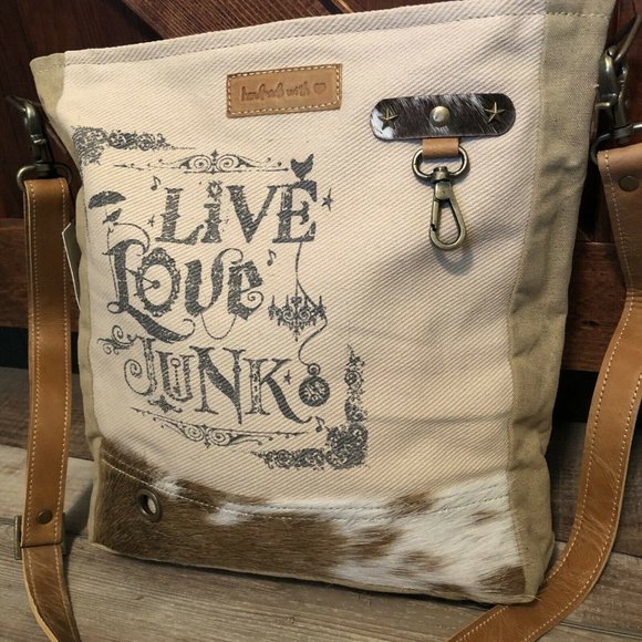 Live Love Junk shoulder bag purse upcycled - Picture 3 of 7